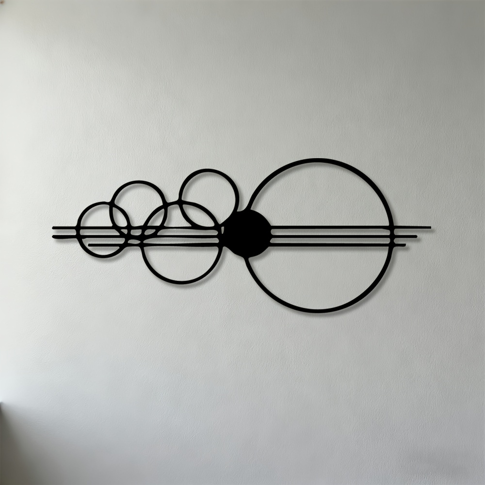 TEMU 2d Flat - 1pc, Two-dimensional Wall Sculptures, Circular Metal Art, Ideal For Decorating Living Rooms, Bedrooms, Offices, And