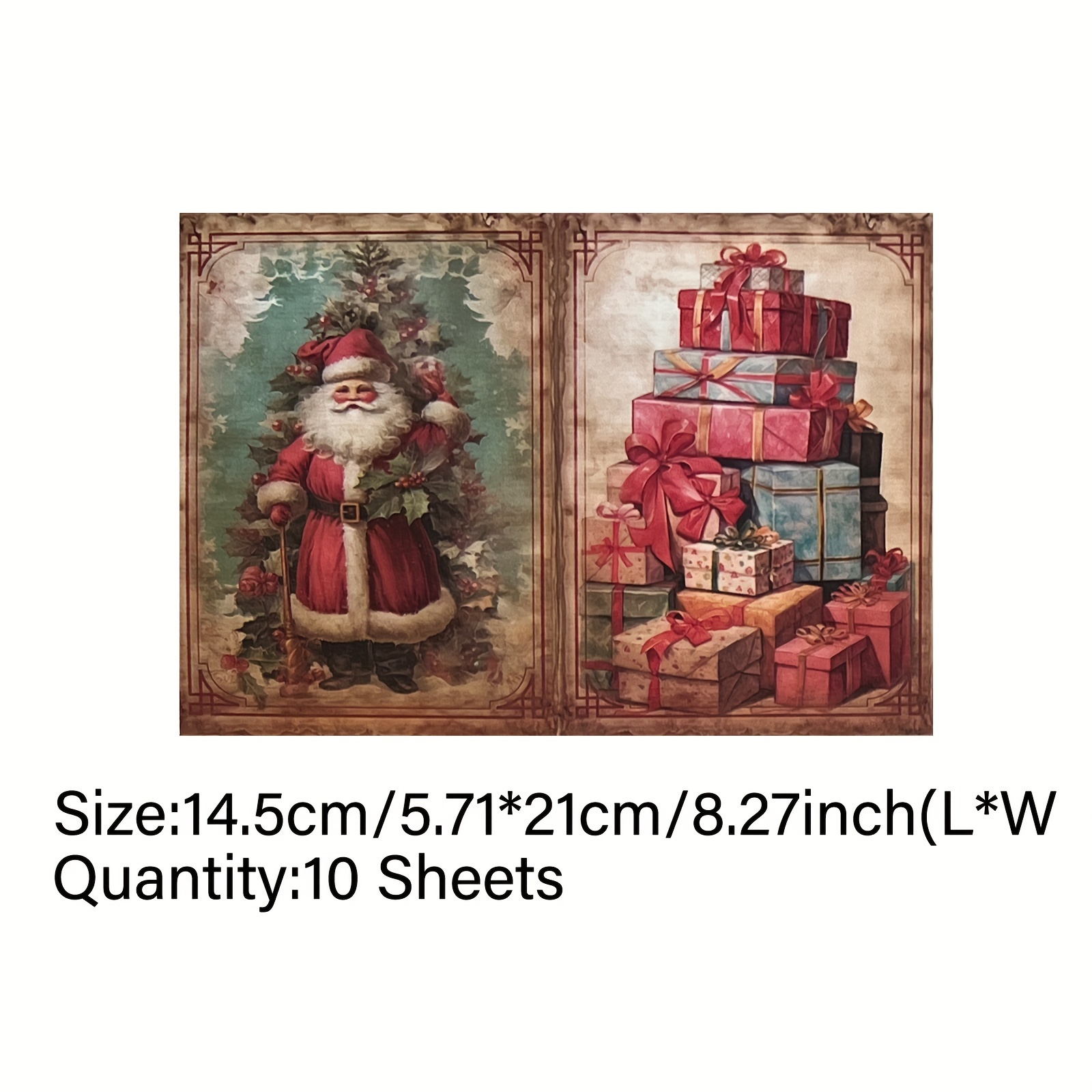 Vigus10 Vintage Christmas Santa Gift Description Junk Journal Magazine A5 Size Craft Paper