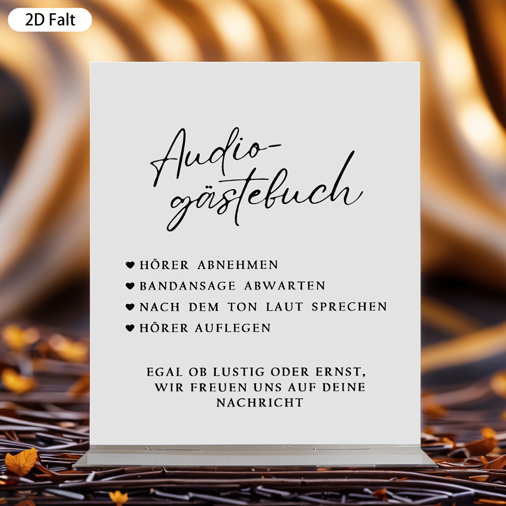TEMU 2d Flat - [2d Flat] A Single Piece, German-designed Acrylic With A Stand, Multifunctional Sign For Wedding Banquets, 2d Flat Audio Guest Book