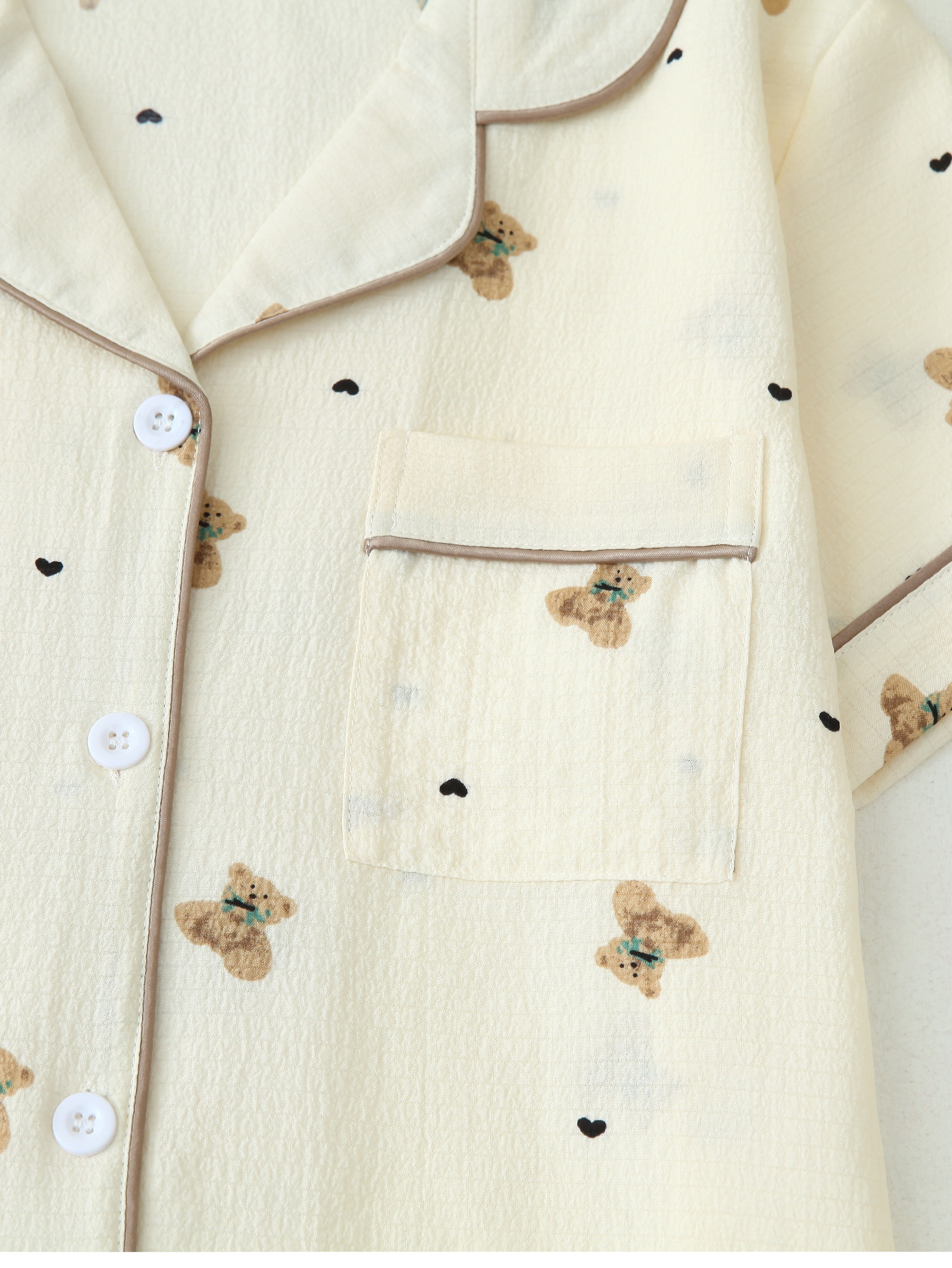 six piece womens pajamas set a cute bear print - Temu Mauritius