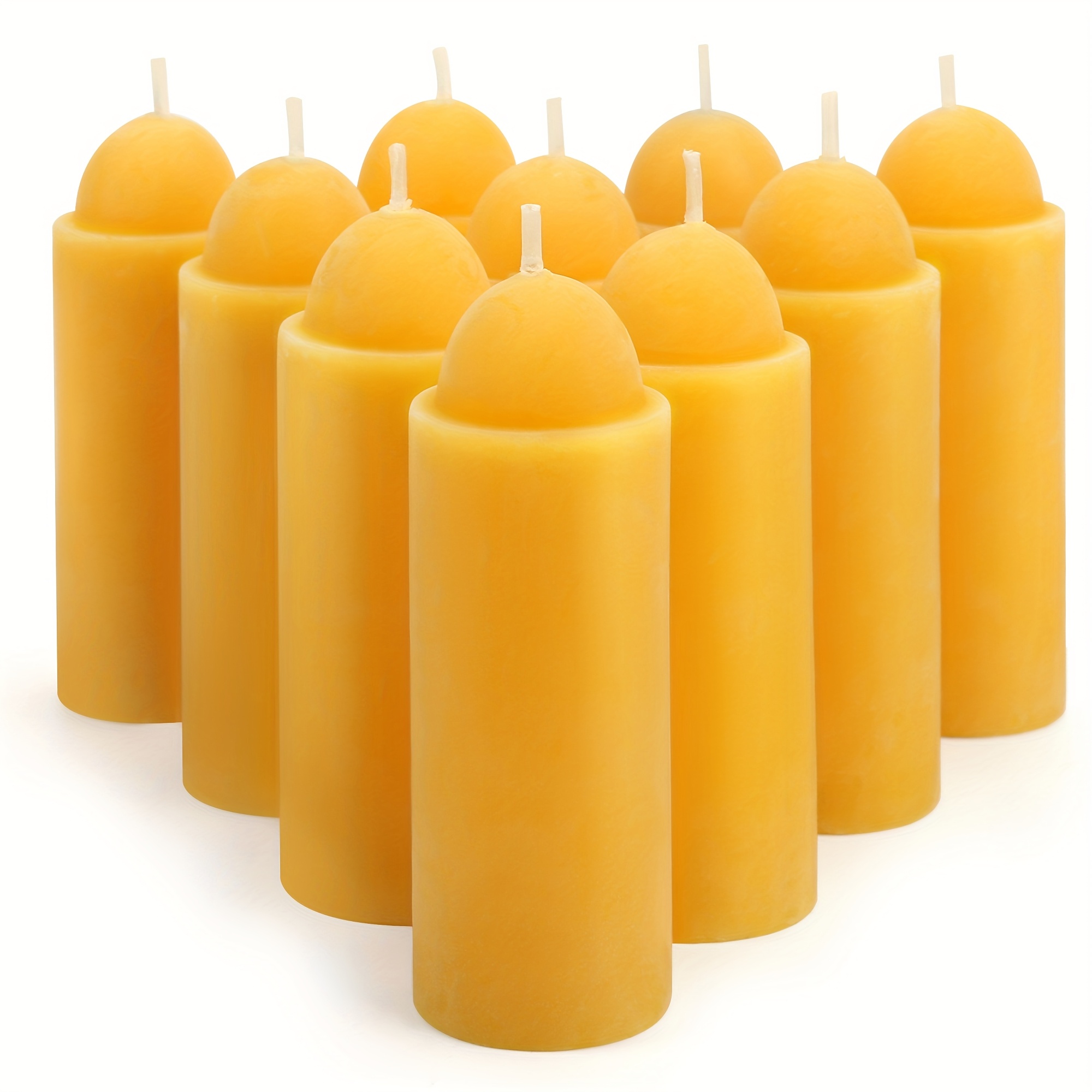 *, Handmade Rolled Beeswax Taper Candles, * Paraffin - *, Flat-Topped, Smokeless Windproof Decorative Emergency Candles.