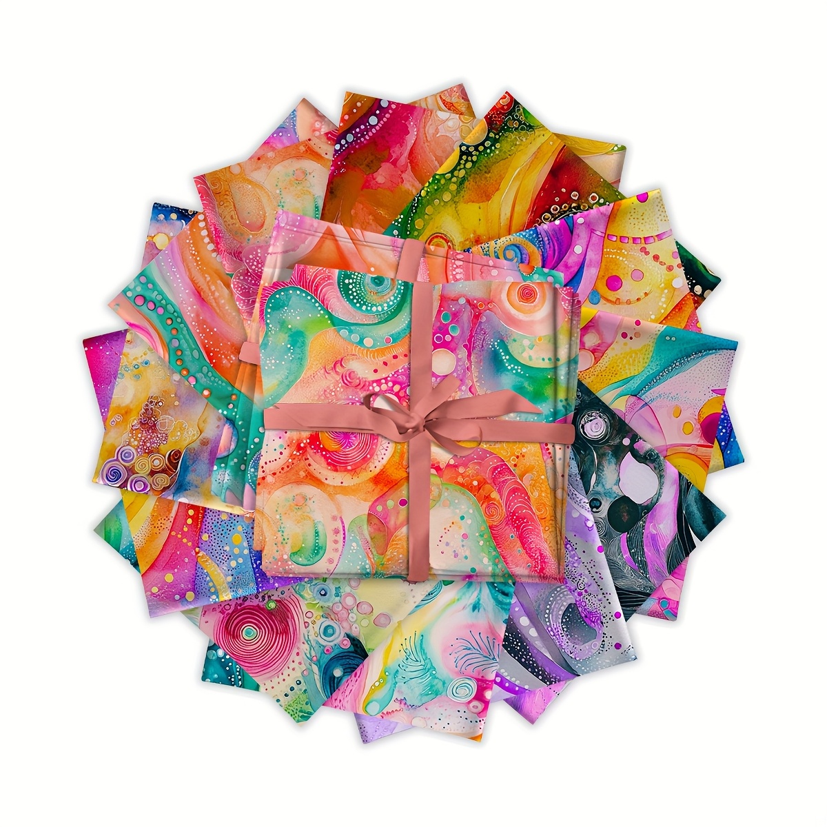 E-shop 12 Stück Aquarell , Cartoon Thema Patchwork Handgefertigte Dekoration, Ganzjahres Vorgeschnittene Fat Eighth Stoffbündel 120g, Geeignet für