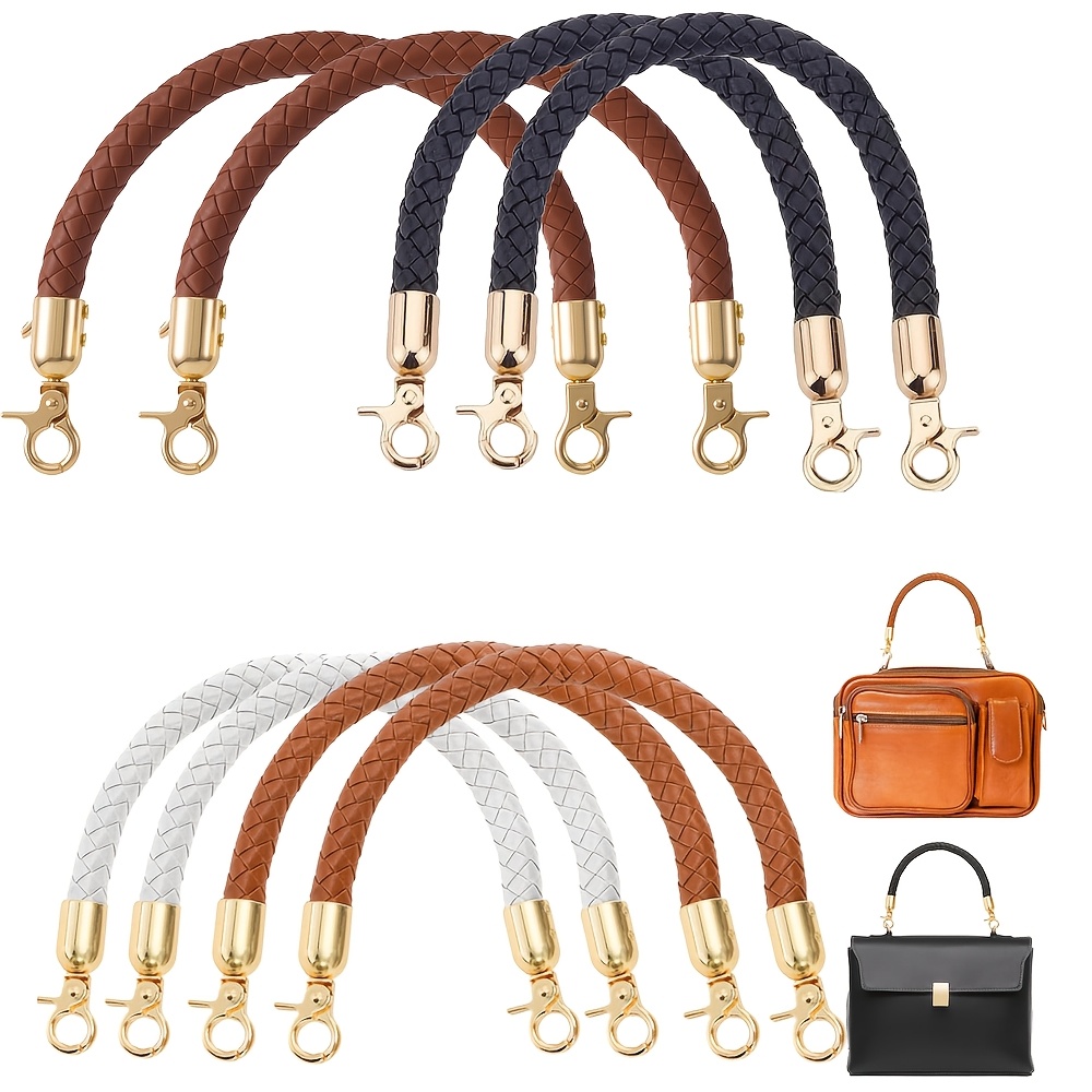 TEMU 8 Pack 30.0cm Shoulder Bag Purse Handles, Short Purse Straps For Handbags, Braided Handbag Handles Replacement With Lobster Buckles For Bag