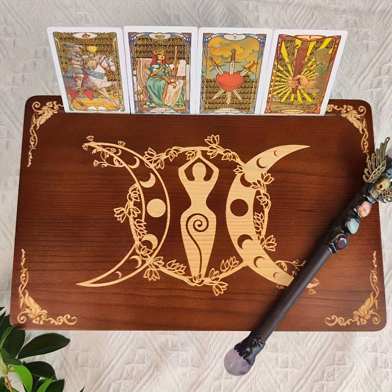 Wooden Altar Table with Card Holder, Meditation Table, Altar Table, Wooden Witch Altar, Wiccan Alter Table, Shrine