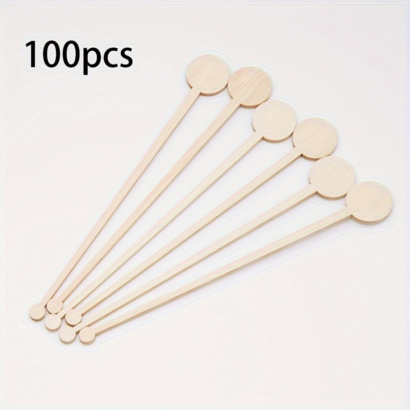 100pcs coffee stirrers stir sticks disposable wooden beverage mixer with round ends wood stir sticks for coffee cocktails milk tea details 3