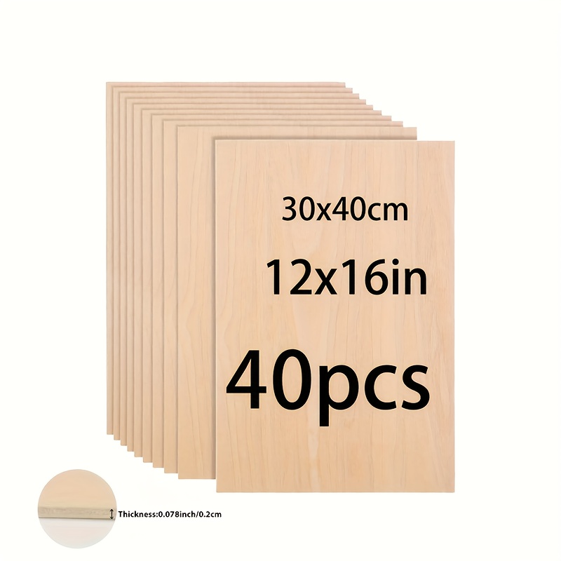 40 20pcs unfinished laminated wood sheets 12x16   for crafts laser cutting painting diy projects ideal for artwork gift party decorations