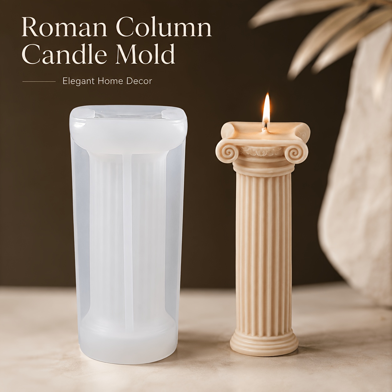 TEMU Stampo per candele, stampo in silicone a spirale per cera a forma di colonna , candele profumate, gesso, ornamenti in resina, stampo per a in