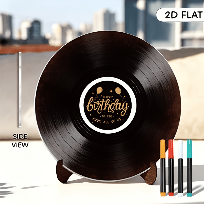 E-shop Ein Geburtstagsgrüßebuch aus Acryl-Vinylplatten, begleitet von vier abwischbaren Markern. Dies umfasst Geburtstagsfeierdekorationen, ein 1975
