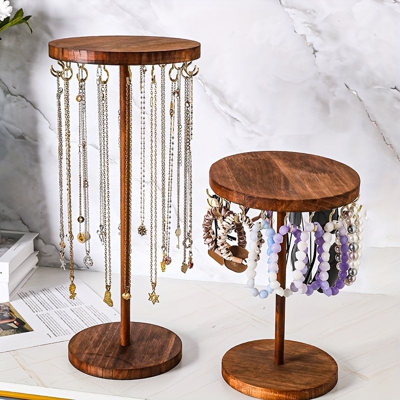 

Wooden Jewelry Organizer, Round Unfinished Display Stand, Necklace Pendant Bracelet Holder, , No Required, For Jewelry Display,