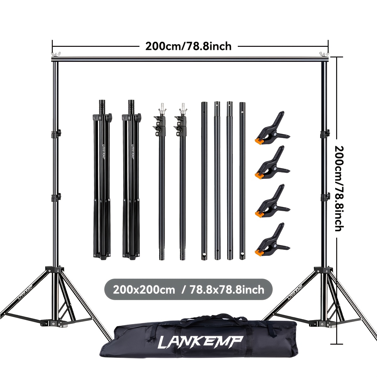 Image of Christmas 200x200cm Adjustable Background Stand, Suitable For Birthday Party Decoration. Halloween Decoration, Photography Background For Family Photo Taking.