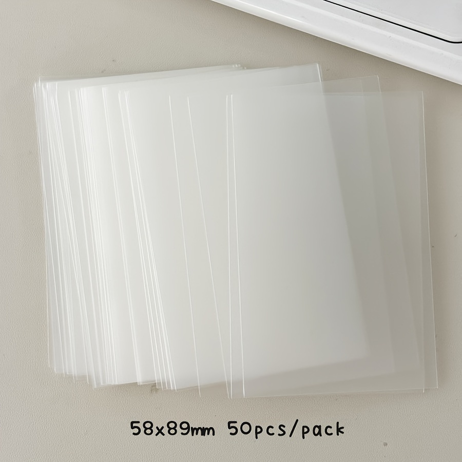 TEMU 58X89mm 50 Stück Matte Frosted Kartenhüllen, 65X90mm POP Klarsichtfolien, Postkarten Organizer Halter