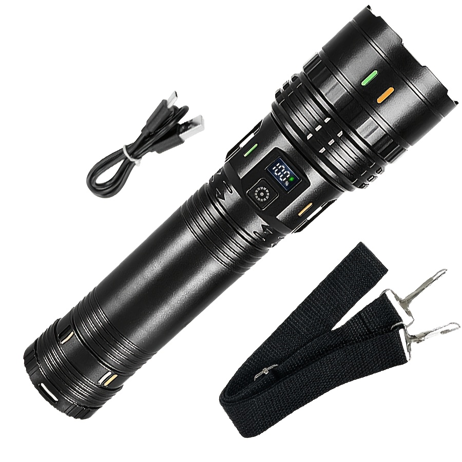 Image of 1pc Led Flashlight, Perfect For Camping, Hiking, , And Power Outage Emergencies. Long-lasting Battery, Ergonomic , Portable And Durable, Usb Rechargeable, 5 - Ip44