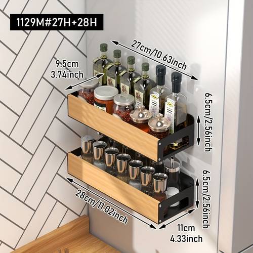 magnetic adsorption storage rack movable magnetic storage rack multi functional storage rack kitchen spice refrigerator storage rack suitable for bathroom bedroom entryway and kitchen an ideal gift for holidays