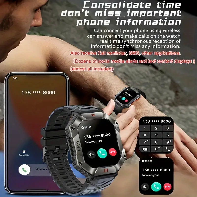 Smart Watch, Montres De Fitness Étanches Avec Appels Sans Fil