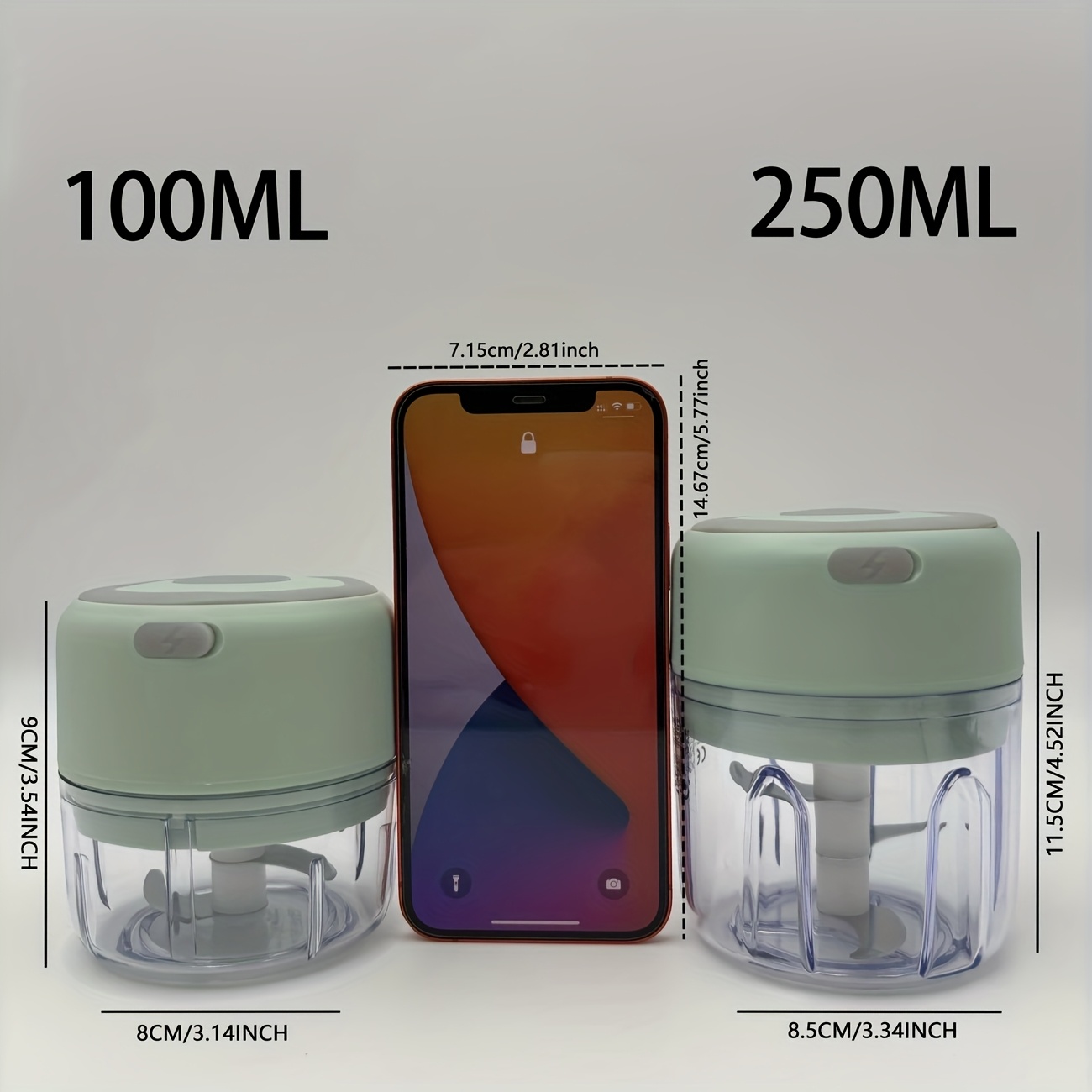 1 procesador de alimentos multifuncional de alta potencia | Carga inalámbrica USB, mezcla/ picar rápidamente carne/ajo/verduras/alimentos para bebés, vaso de calidad alimentaria, bloqueo de seguridad para niños, ideal para cocina y camping - Imagen 5