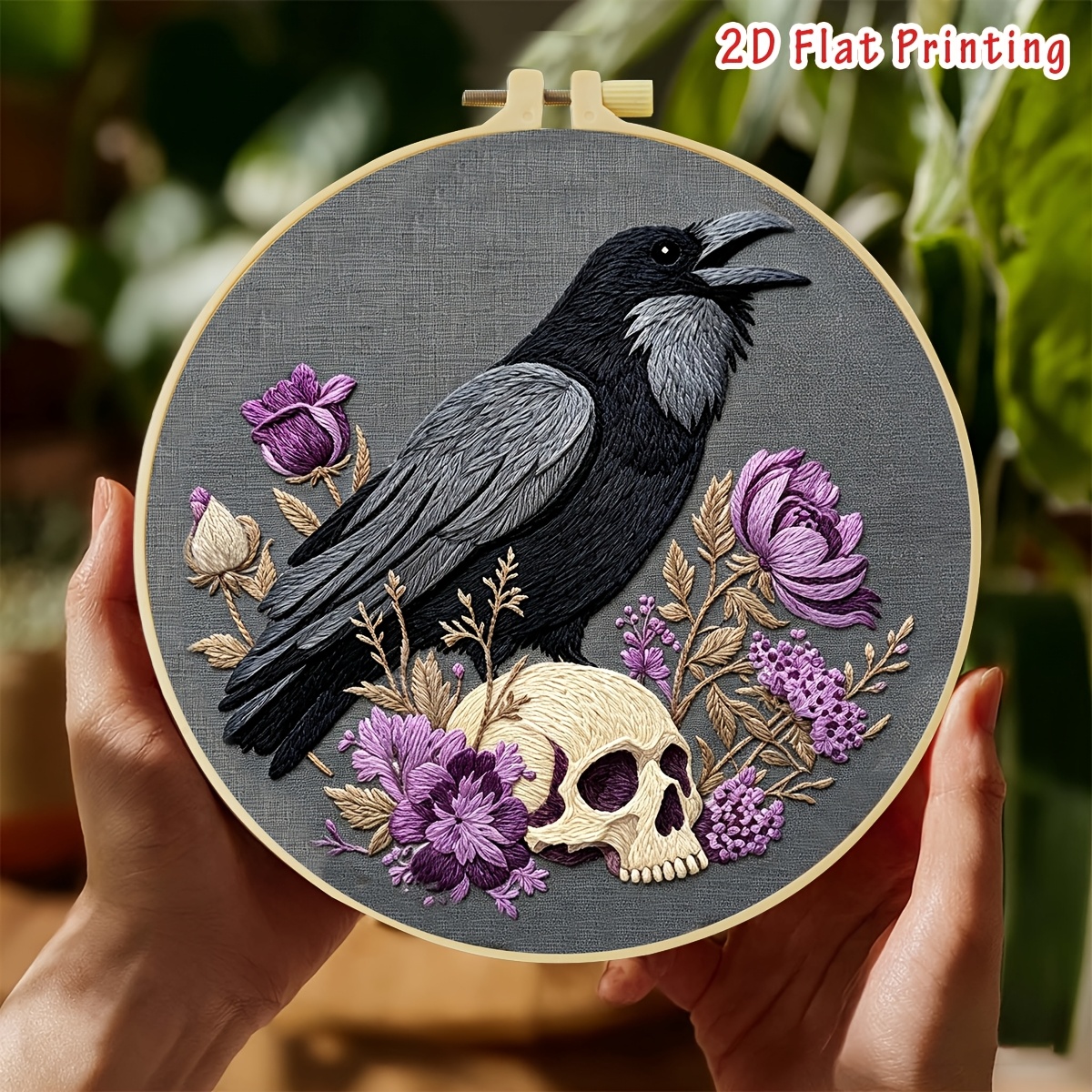 TEMU Nouveau motif de broderie, Ensemble complet de kits de broderie pour débutants adultes, Ensemble d'entraînement à la couture à , avec cercle à