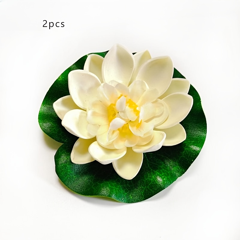 2pcs Lifelike Floating For Lotus Flowers - Durable Eva Water Lily Pads For Aquariums & , Fish Tank Decor