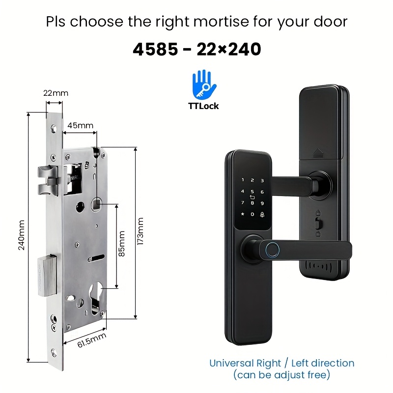 TEMU Cerradura de puerta inteligente con escáner de dactilares, entrada sin llave adecuada para seguridad del hogar, cerradura compatible con tarjeta