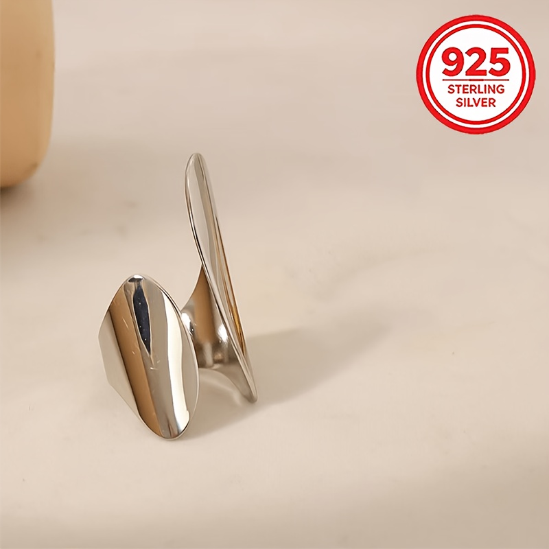 Women's 925 Silver Irregular Geometric Polished Ring
