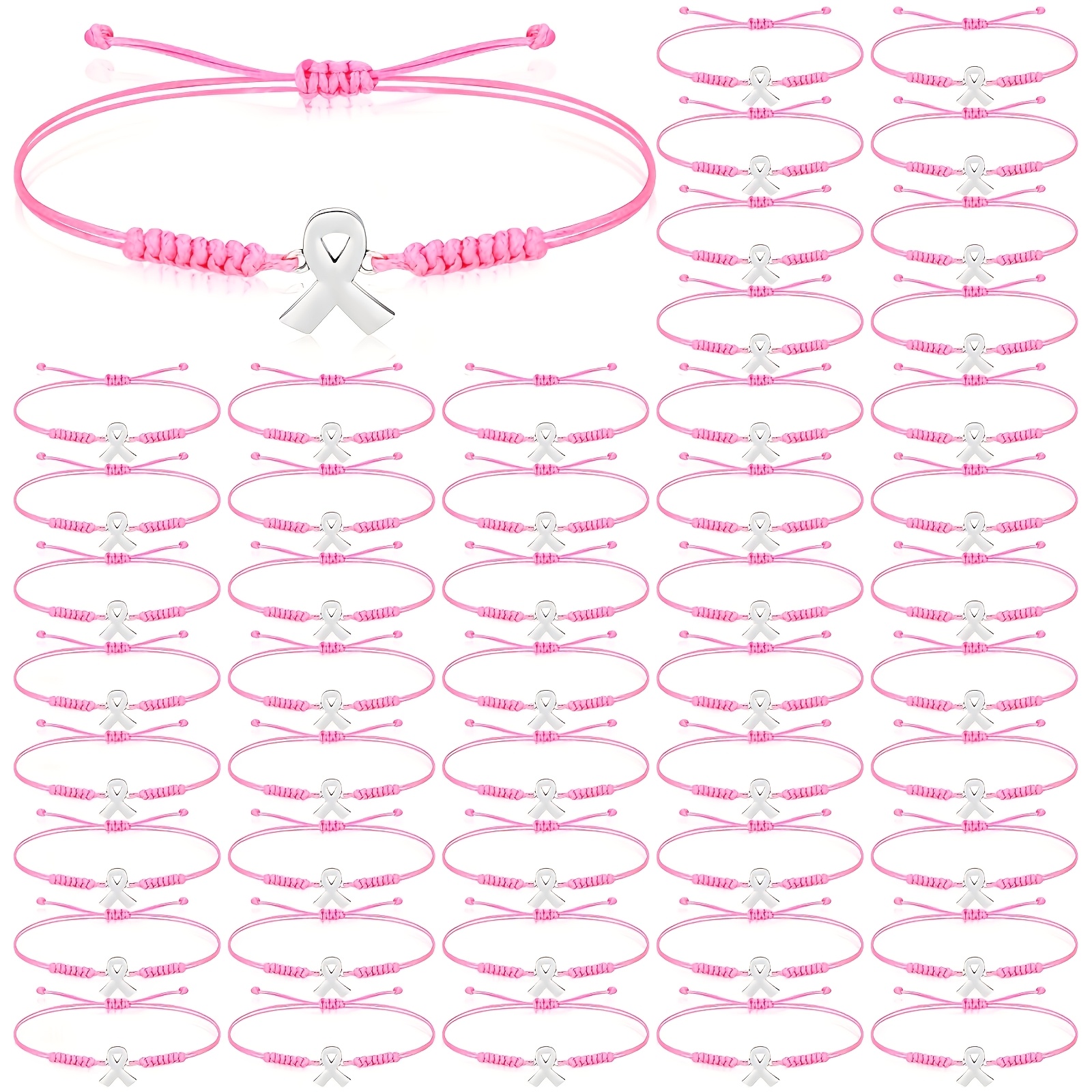 TEMU Pulseras elásticas tejidas rosas ajustables, 20 piezas, para mujer, como regalos y obsequios conmemorativos