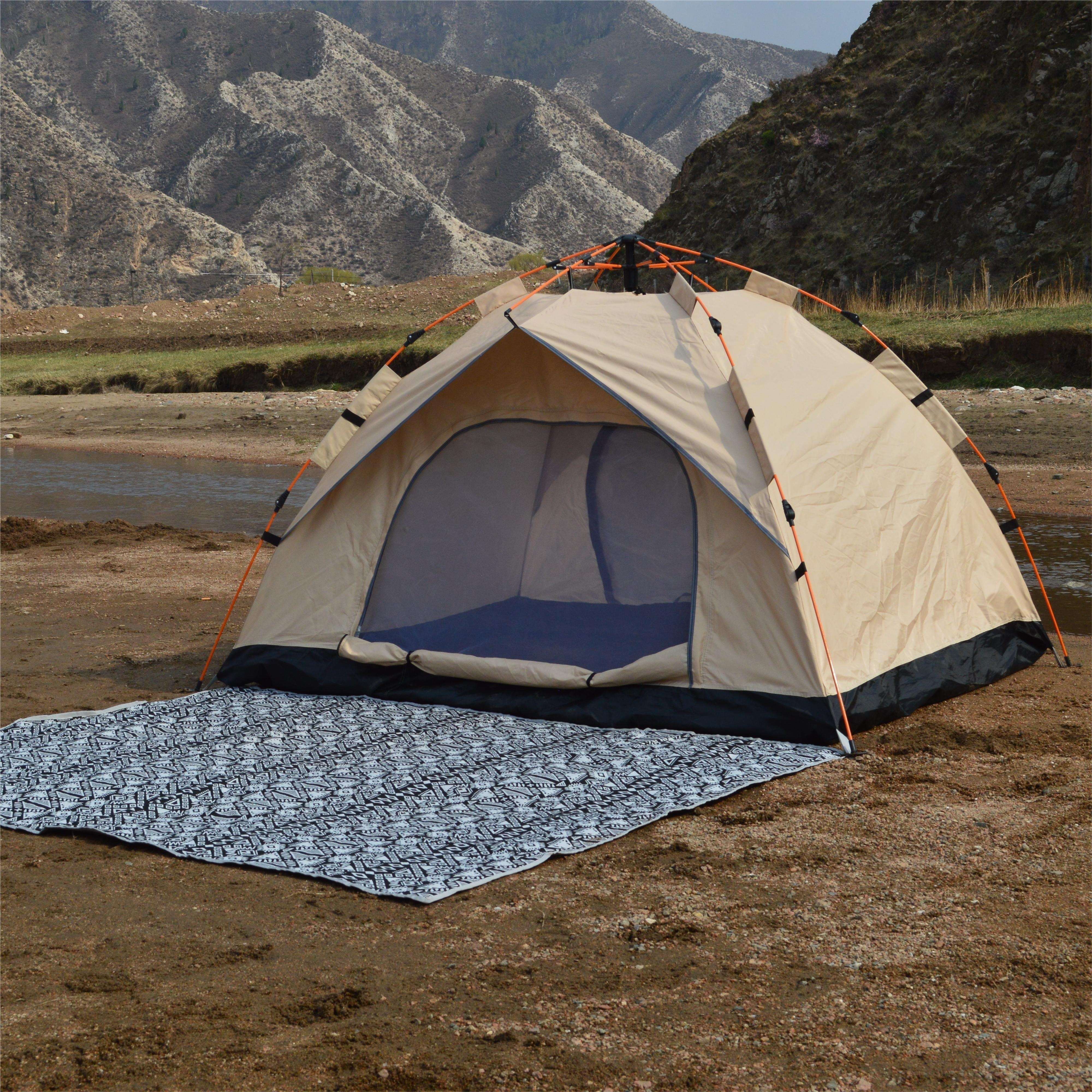 automatic quick opening tent outdoor self driving travel camping tent automatic quick open tent rainproof sunshine proof tent fishing beach sunshine shelter 2 3 3 4 person portable fishing hiking details 1