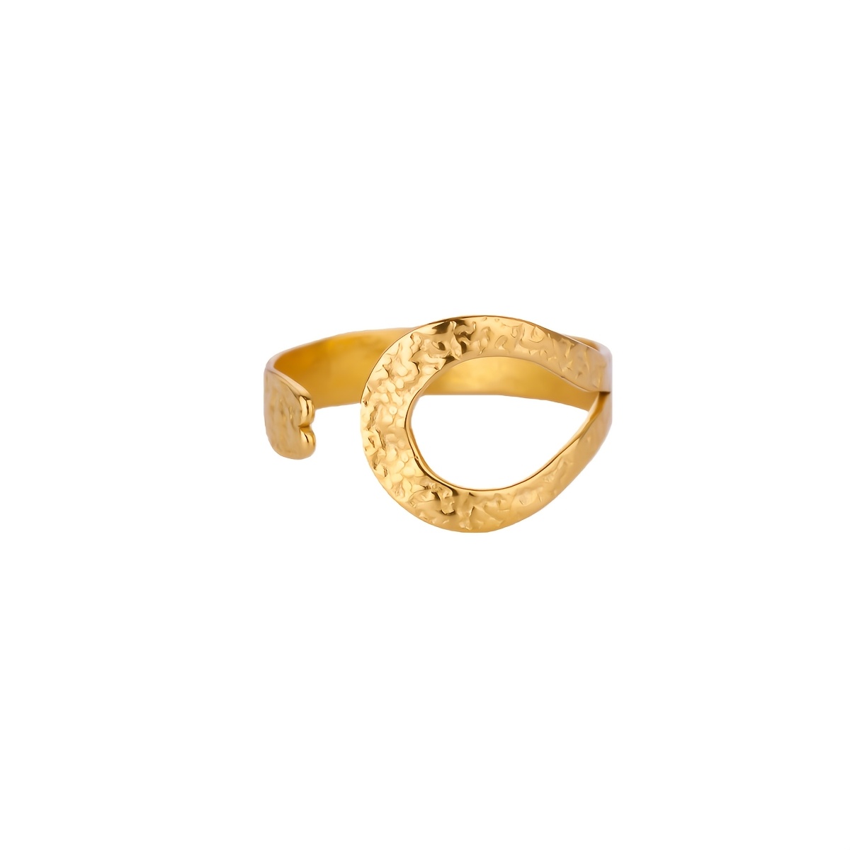 TEMU Anillo de acero inoxidable con , joyería fácil y elegante para uso diario