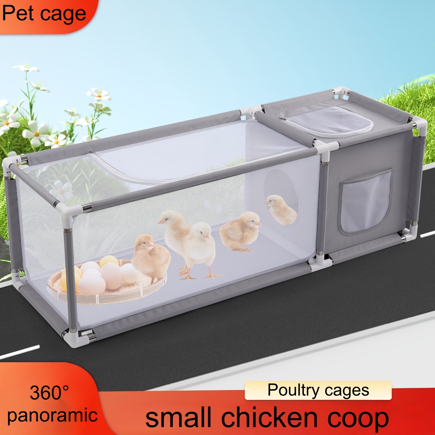 Small Pet Cage with Skylight, Spacious and Well-Ventilated