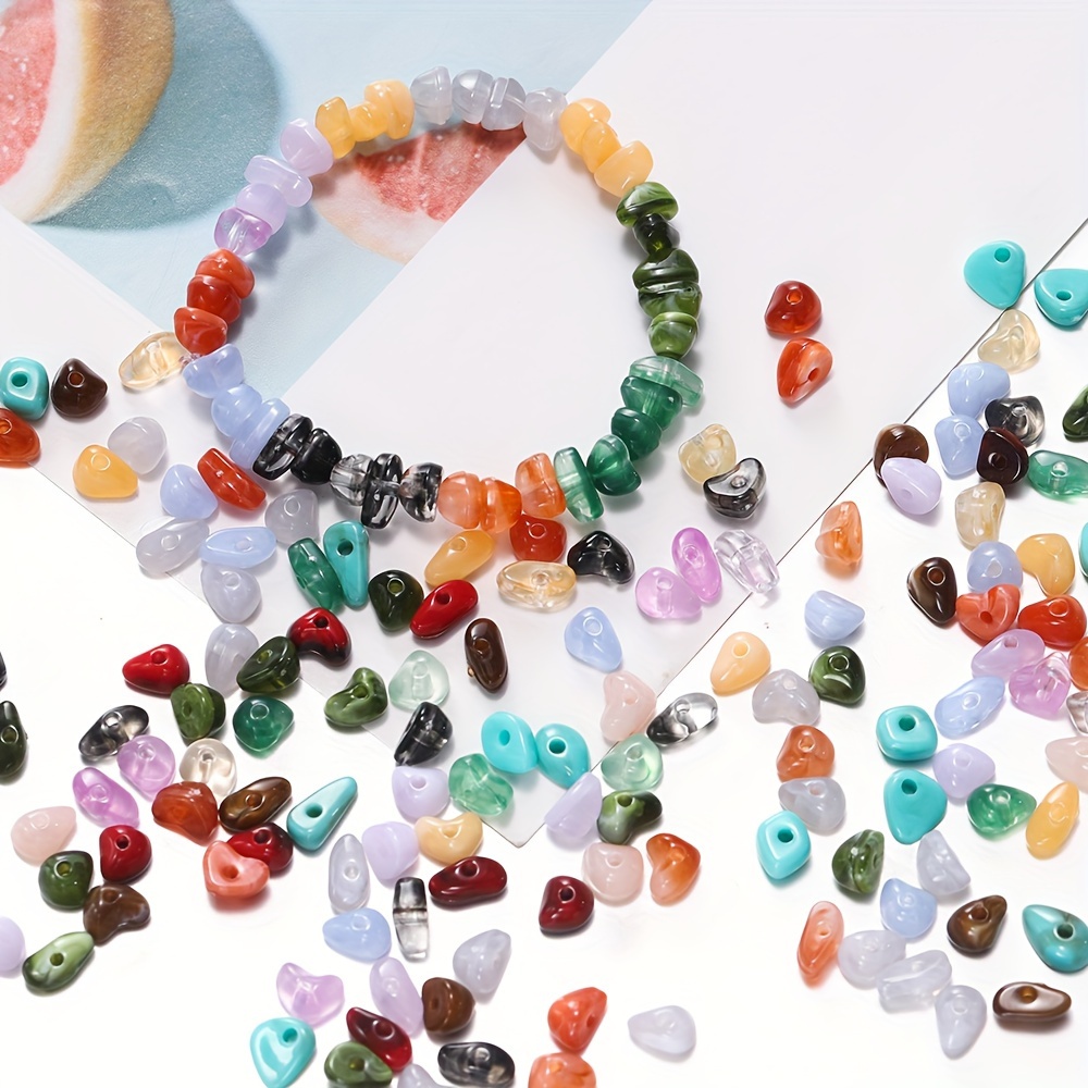 

750 Pcs 5-8mm Imitation Natural Stone Crushed Stones Irregular Acrylic Crystal Loose Spacer Beads For Jewelry Making Diy Bracelet Necklace Beaded Decors Crafts Set