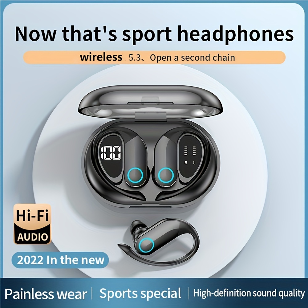 

Wireless Earphones Hifi Headphones 9d Sports Headset With Built In Microphone Hd Call Earbuds Charging Case Led Digital Display