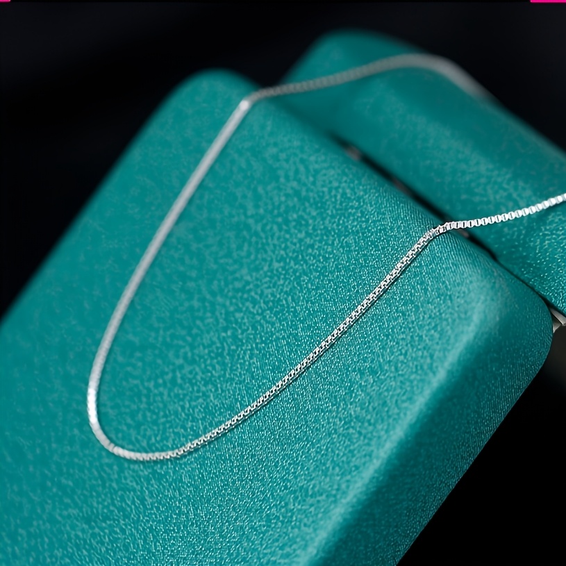 925 Silver Women's Box Chain Necklace 45-60cm