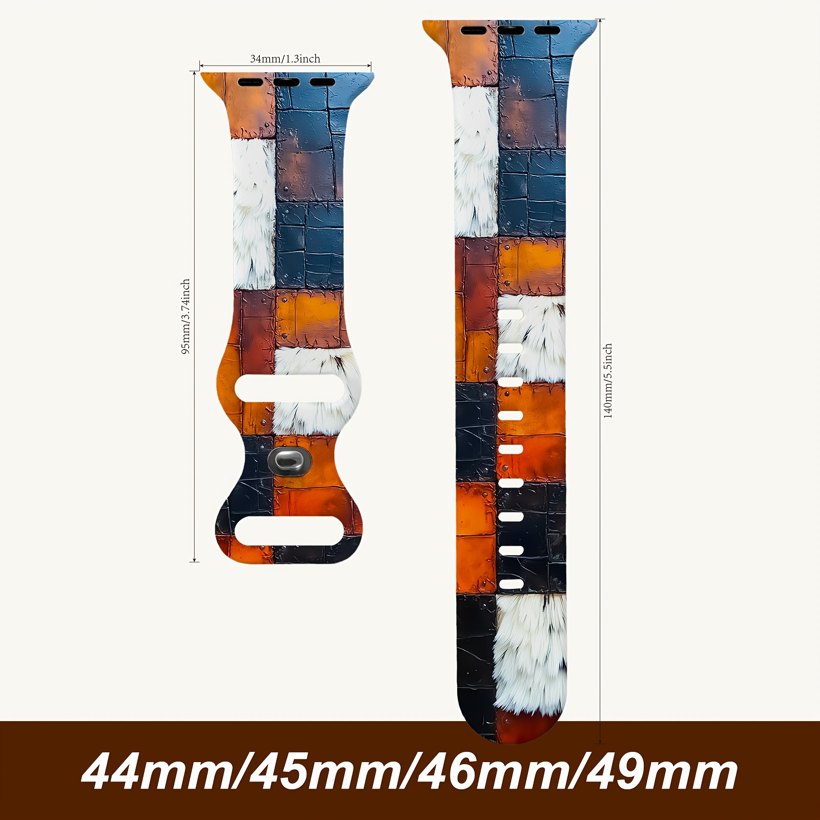 TEMU Floral Silicone Band Compatible With Watch Bands 38mm 40mm 41mm 42mm 44mm 45mm 49mm For Women Men Gifts Fancy Dressy Cute Flower Pattern Soft