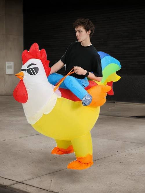 inflatable rooster with fashion glasses for adults halloween costume performance outfit inflatable apparel no measurements required