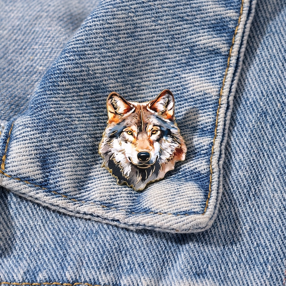 Wolf Head Enamel Brooch Pin Fashion Decorative Brooches Ornaments Lapel Bag Badges Jewelry Gifts