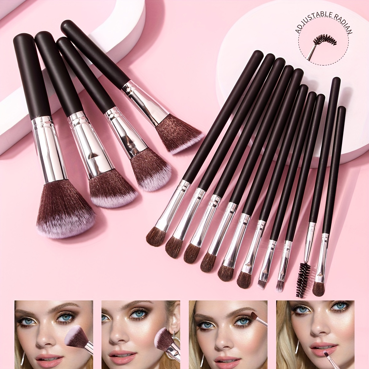 15pcs Set Brochas Maquillaje Suaves Esponjosas Profesionales - Temu