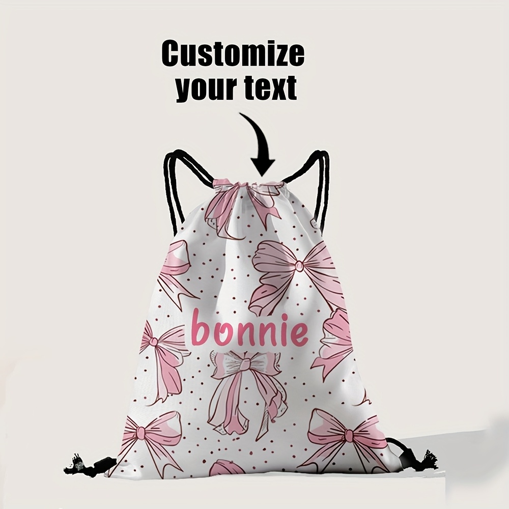 TEMU Stylish Women's Drawstring Gym Bag With Secure Closure And Personalized Name - Perfect Gift For Ladies, Accessory, Suitable For Outdoors Use