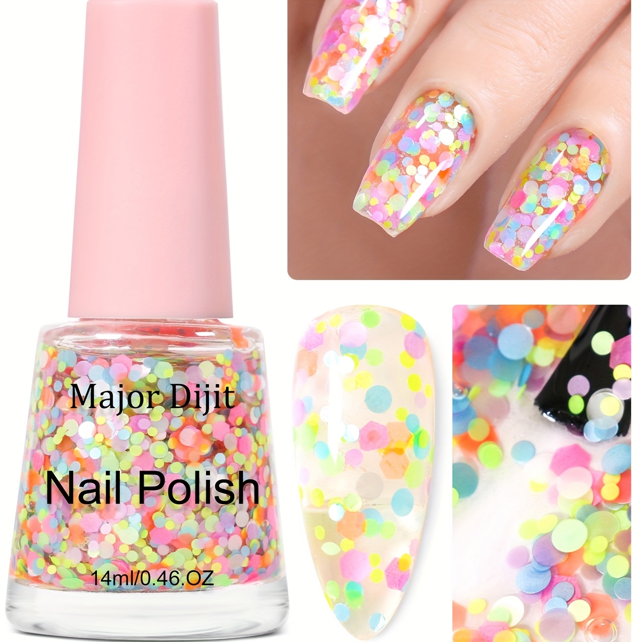 TEMU Shiny Sequin Gel Nail Polish Solid Gel Nail Polish Led Suitable For Home