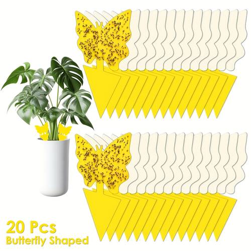 20 40 60pcs classic sticky traps for fungus fruit fly traps fruit white flies mosquitoes s flying insects yellow sticky insect catcher traps for indoor outdoor use physical forms to mosquitoes no electricity needed