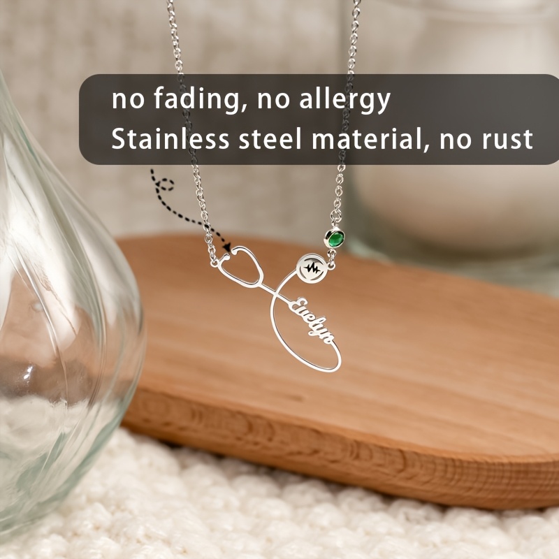 Personalized Stethoscope Custom Necklace for Women