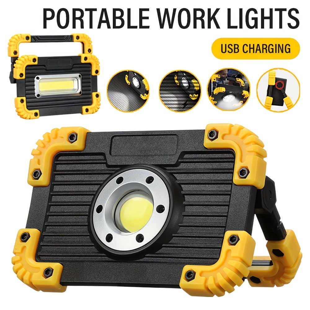 

Usb Rechargeable Light: Portable Flood Light With 180° Rotation, Multiple Light Modes, And Key Control For Camping, , Garage, And Emergency Use