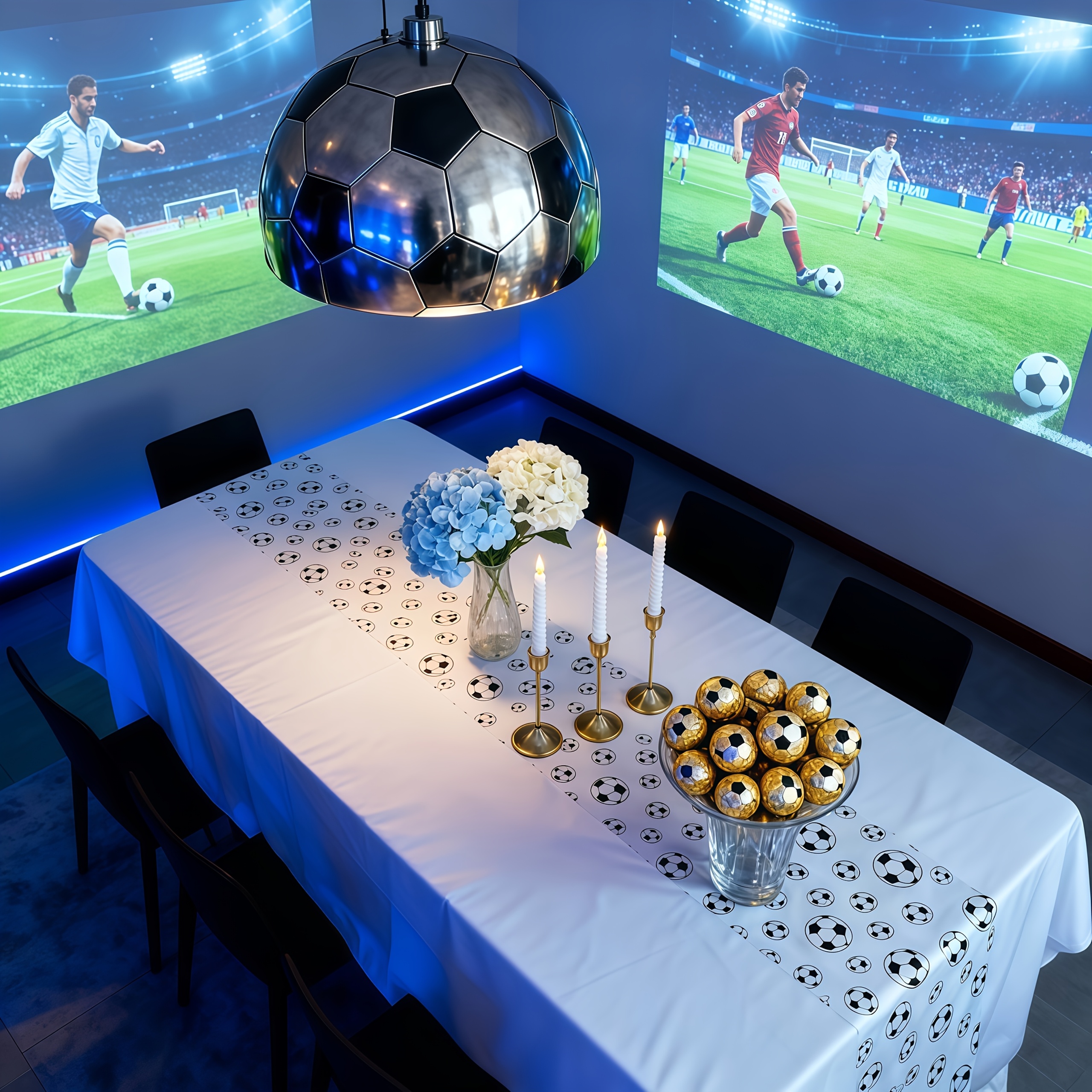 TEMU 1 Football-themed Table Runner, 1 Football Table Runner - Party Decoration, Suitable For Dining Tables And Kitchens - Sports Party Gift, Modern