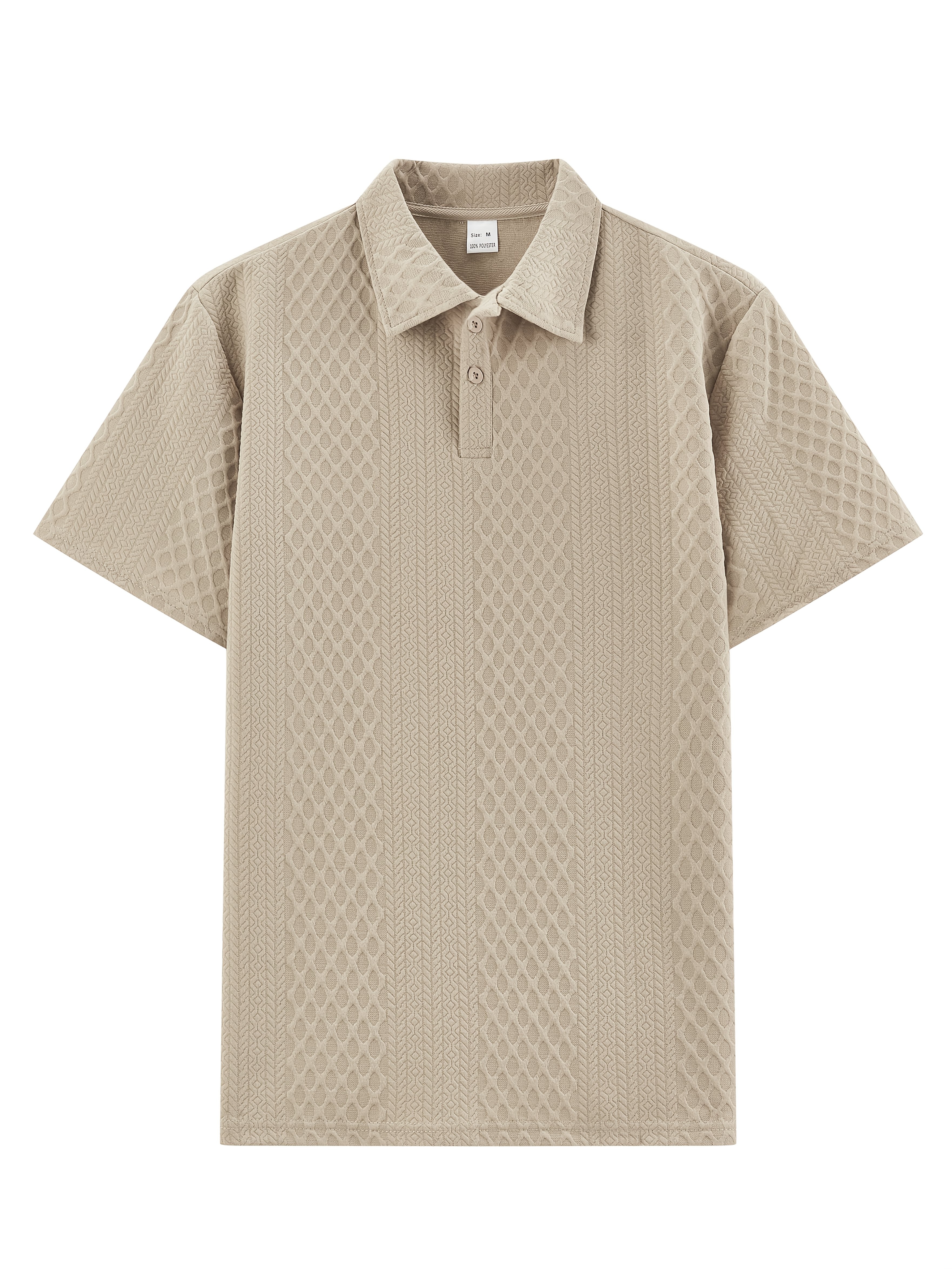 Men'S 2pcs Set: White Short Sleeve Button-Up Shirt & Drawstring Shorts - Breathable Jacquard Fabric, Loose Fit Casual Summer Outfit for Casual Attire, Everyday Clothing, Classic Collar Design, Comfortable Fit