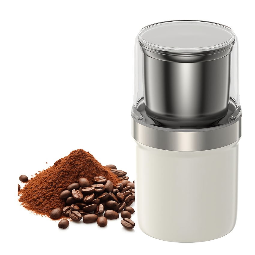 TEMU 電動コーヒーミル 電気コーヒーミル コーヒーグラインダー カッター 粉砕機 コーヒー豆ミル 洗える 豆挽き/緑茶/和椒/唐辛子/胡椒/和椒/調味料/穀物粉砕 多用途 クリーニングブラシ付き お手入れ簡単 ギフト　母の日　プント 父の日