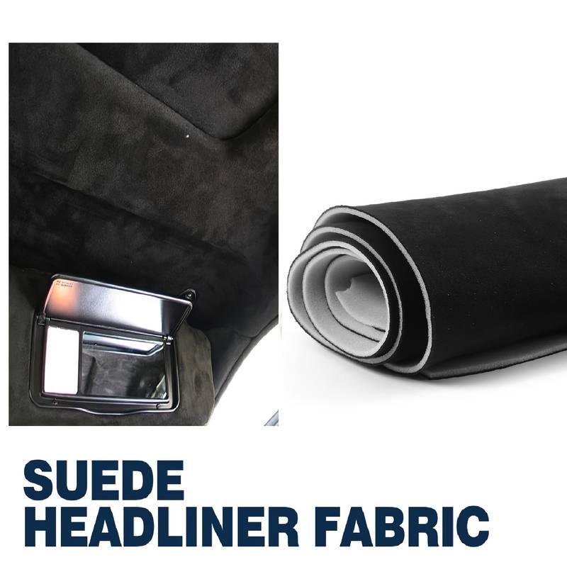 Premium Stitched Cloth Black Matte Headliner Windlace - 5 Feet, For Ford GM Chrysler