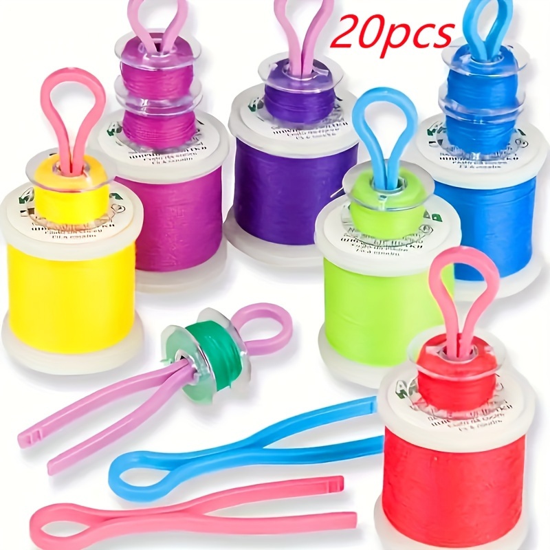 

20 Pcs Colorful Sewing Thread Spools With Thread Holders - Durable And Versatile For Sewing, Knitting, And Crafts