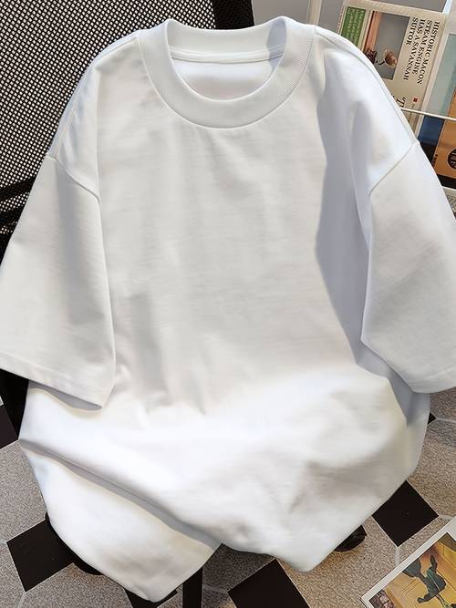 herren t-shirt 200gsm - weiches streetwear basic shirt mit rundhalsausschnitt, atmungsaktives alltagsoberteil für lässige outfits – maschinenwaschbarer sommerkleidung, minimalistisches design, bequemes material, kurzarmshirt für modebegeisterte