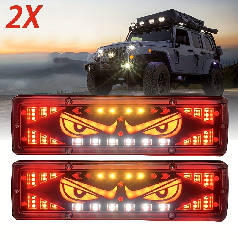 2pcs led rear lights devils eye lights dance     decorative light 12 24v   strip for truck car forklift without battery Product details 1