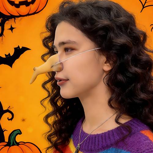 halloween themed party witch nose sharp and realistic cosplay costume props prank and photo props