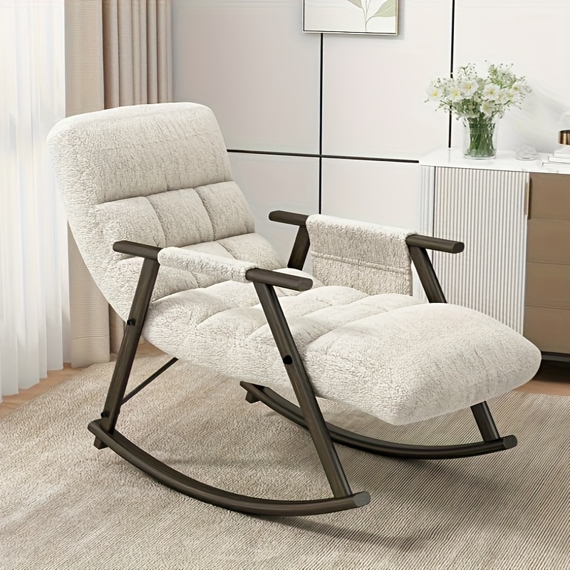 42 2 inch velvet adjustable backrest and footrests with side pockets casual rocking chair is suitable for living rooms and apartments Product details 2