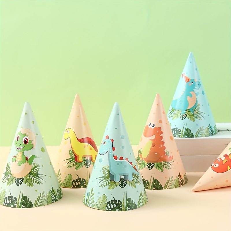 

Dinosaur Party Hats, 6-pack, Paper Cone Hats For Dinosaur Themed Birthday, Shower, And Gender Reveal Parties, Fun Favors And Event Decorations