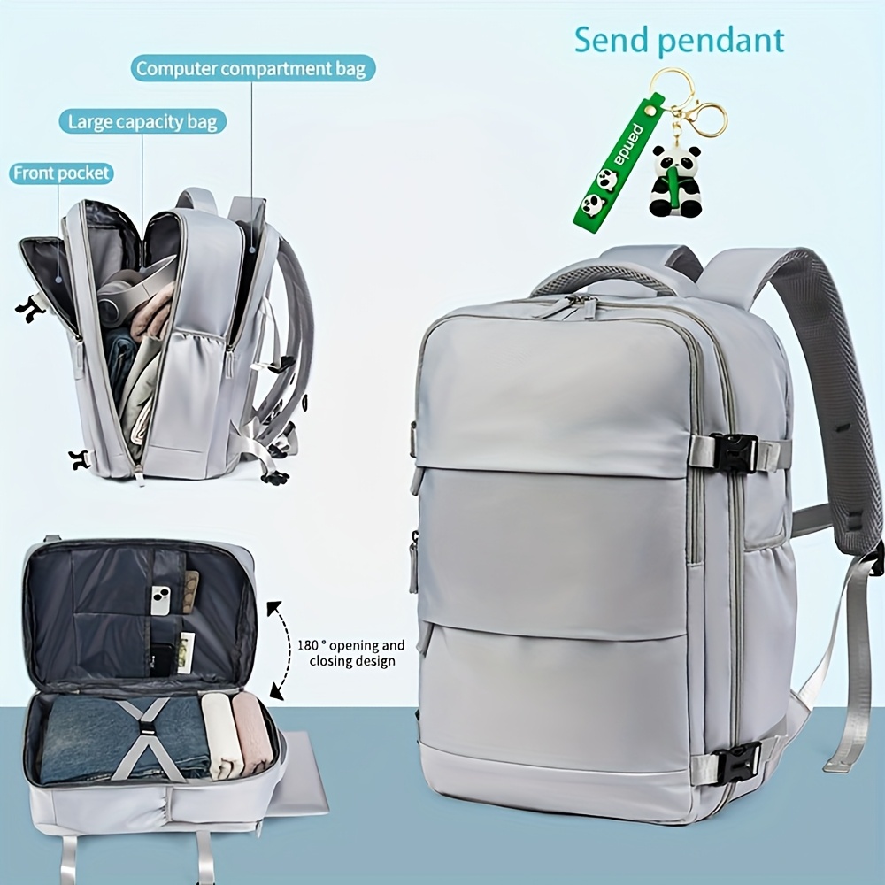 TEMU Mochila de Viaje Multifuncional Diseñada para Aviones, con los Requisitos de Tamaño de las Aerolíneas, con un Lindo Llavero, un Compartimento